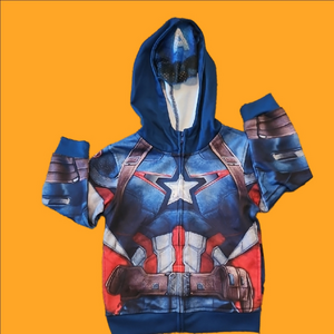 Marvel Avengers Blue and White Hooded Sweatshirt    Size 5